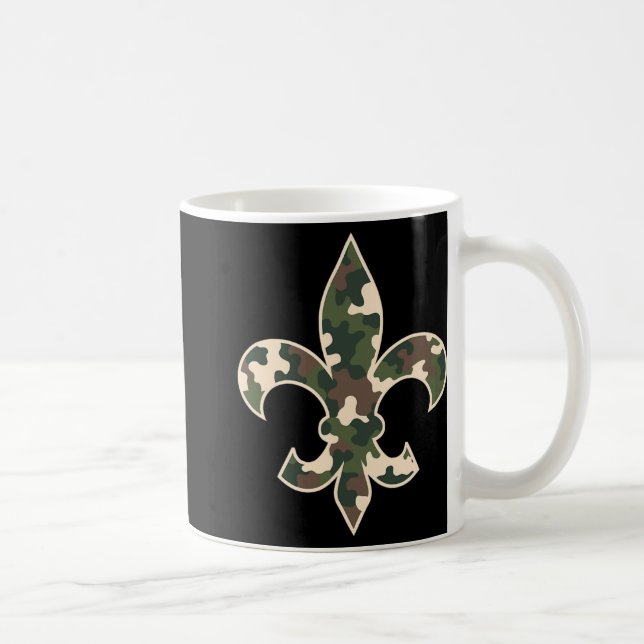 Mug Camouflage Fleur De Lys Camo Mardi Gras Festive Ne (Droite)