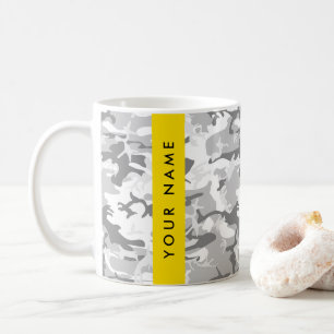 Mug Camouflage neige hivernale grise Personnalisez vot