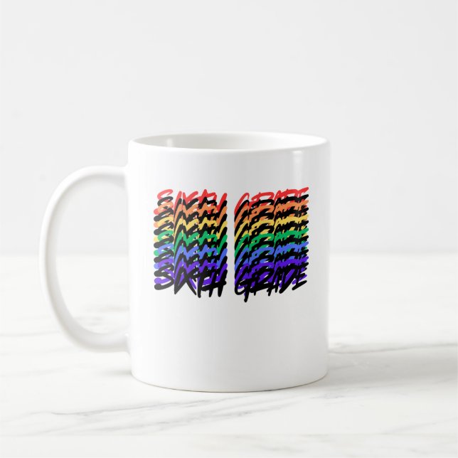 Mug Camouflure de café de l'enseignant de sixième anné (Gauche)