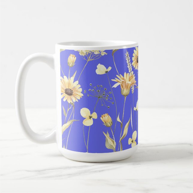 Mug Campagne de prairie imprimé bleu (Gauche)