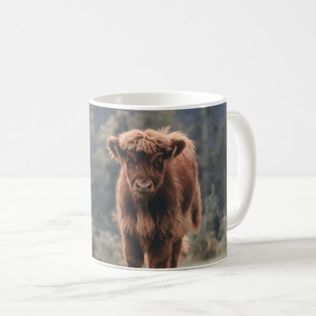 Mug Campagne d'herbe d'automne de la vache de haute-te (Devant droit)