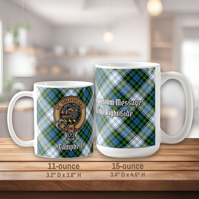 Mug Campbell Crest au-dessus de Tartan (Créateur téléchargé)