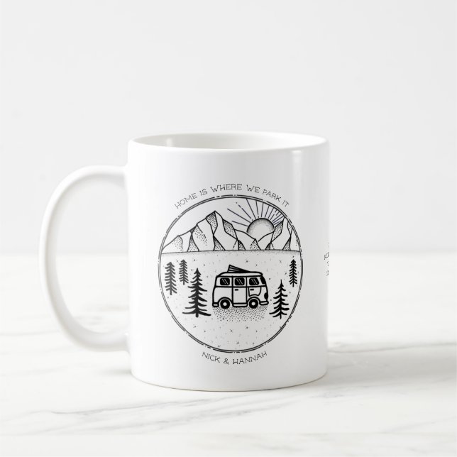 Mug Camper Van en plein air Examen de l'année de voyag (Gauche)
