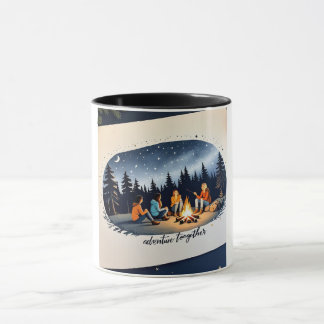Mug Camping amis sous ciel étoilé