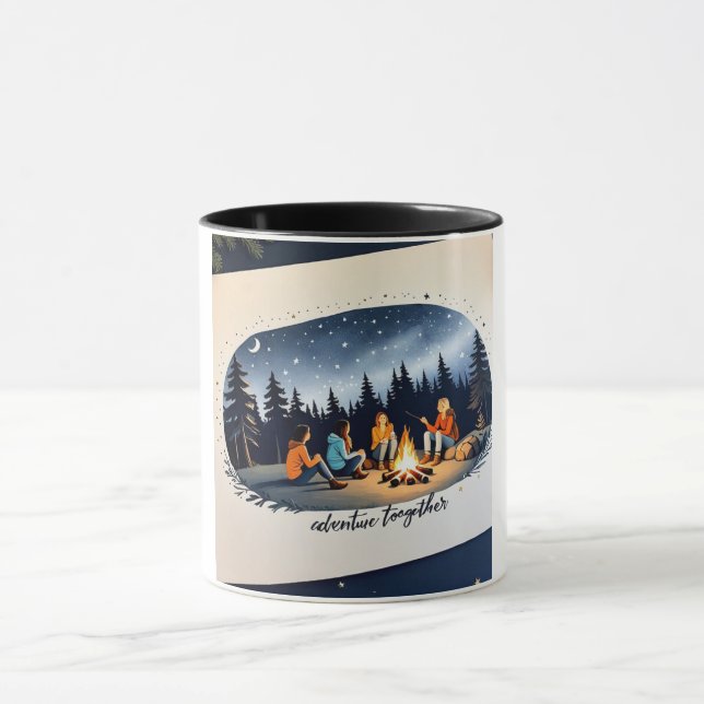Mug Camping amis sous ciel étoilé (Centre)