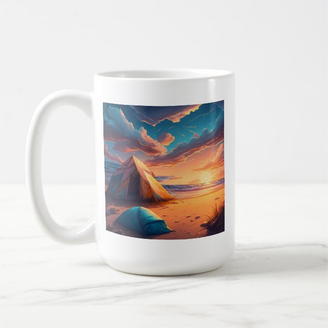 Mug Camping au lever du soleil (Gauche)