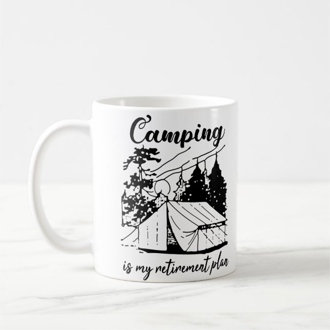 Mug Camping est mon plan de retraite 2021 Drôle campin (Gauche)