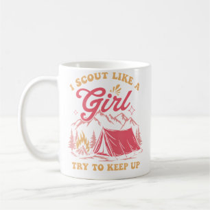 Mug Camping I Scout comme une fille essayez de suivre