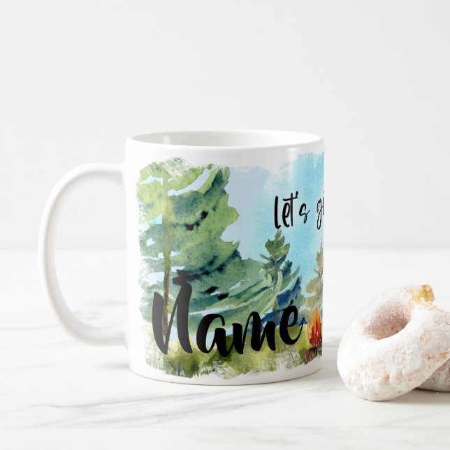 Mug Camping Personnalisé Conception Camper Conception  (Avec donut)