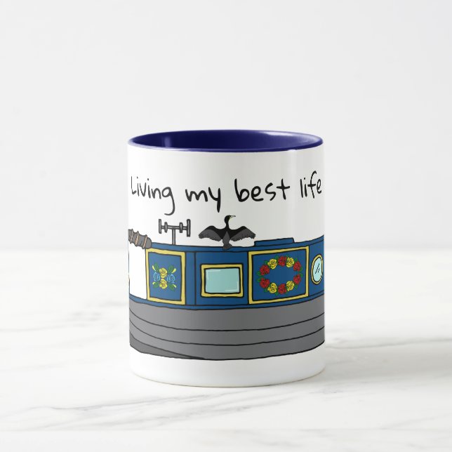 Mug Canal Narrowboat Owner Best Life Quote (Centre)