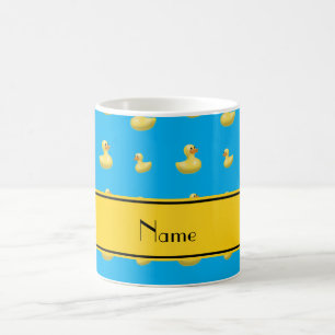Mug Canard jaune nommé fait sur commande en caoutchou