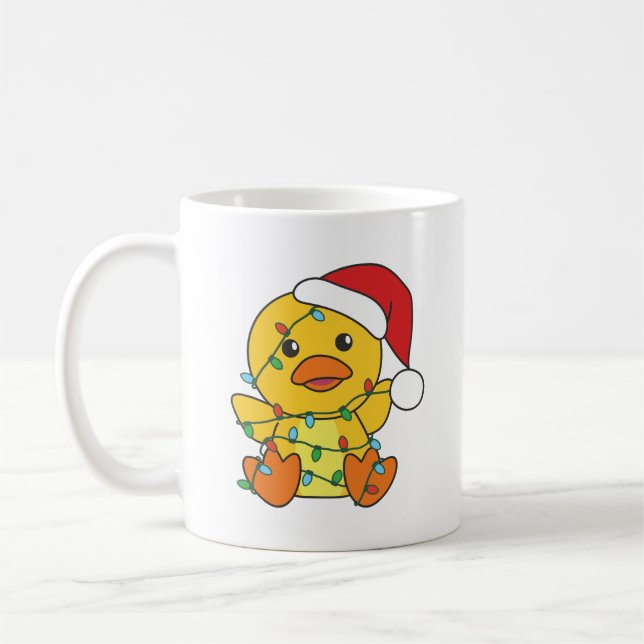 Mug Canard Noël Animaux d'hiver Canard de vacances (Gauche)