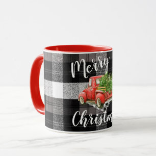 Mug Canard rouge à café de Noël, camionnette XMAS usée