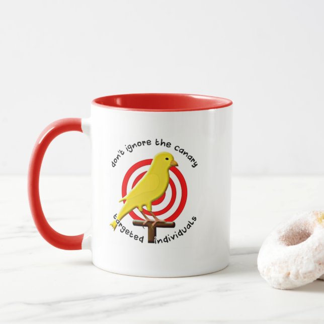Mug Canari de sensibilisation individuelle ciblée avec (Avec donut)