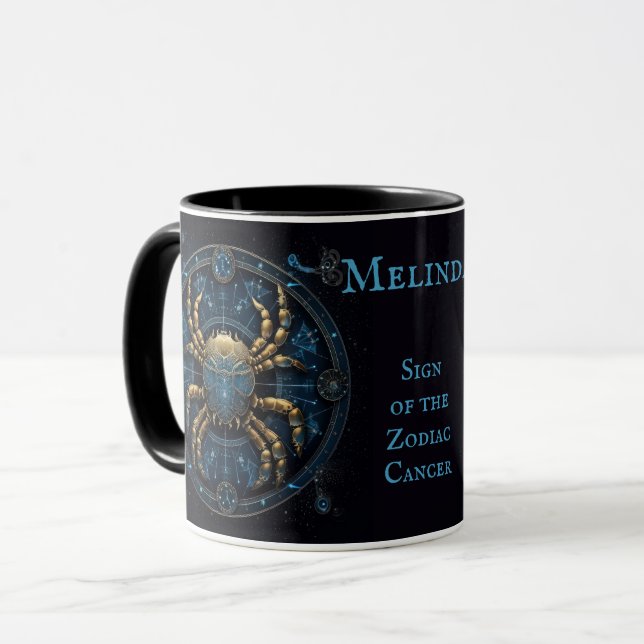 Mug Cancer Anniversaire Cadeau Ajouter un nom Café Noi (Devant gauche)