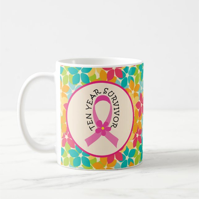 Mug Cancer du sein cadeau de ruban de rose de (Gauche)
