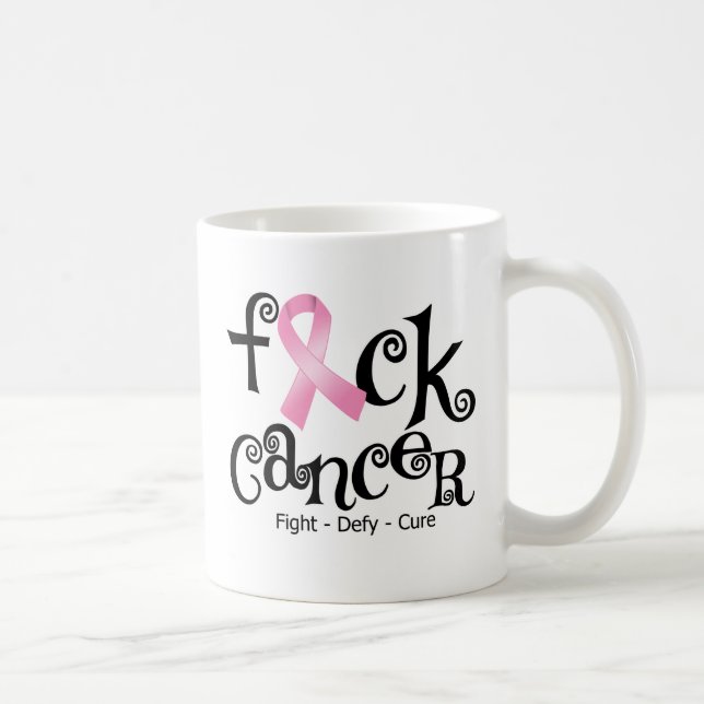 Mug Cancer du sein de F*CK (ruban rose) (Droite)
