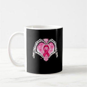 Mug Cancer du sein Squelette Coeur de la main Signal r