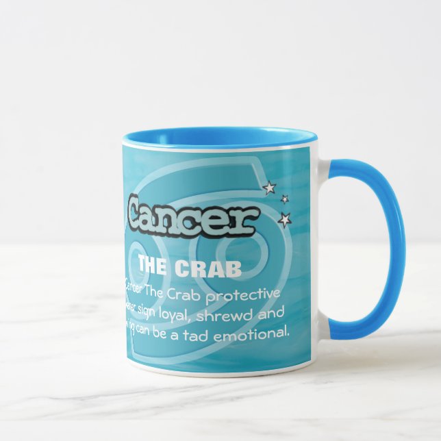 Mug Cancer Le crabe signe de l'eau muqueuse astrologiq (Droite)