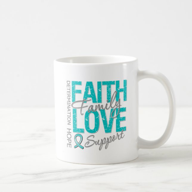 Mug Cancer ovarien de inspiration de collage de slogan (Droite)