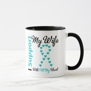 Mug Cancer ovarien je soutiens mon épouse de tout mon