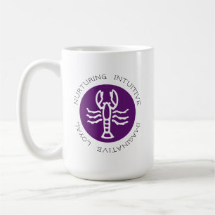 Mug Cancer pourpre Zodiac Star Signal Personnalité Tra