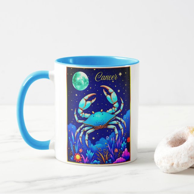 Mug Cancer the Crab Zodiac Sign (Avec donut)