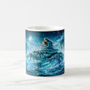 Mug Cancer Zodiaque avec Mère et Enfant tendant vers t