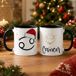 Mug Cancer Zodiaque Chapeau de Père Noël de Noël