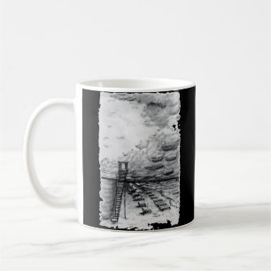 Mug Cancun Beach noir et blanc nuageux