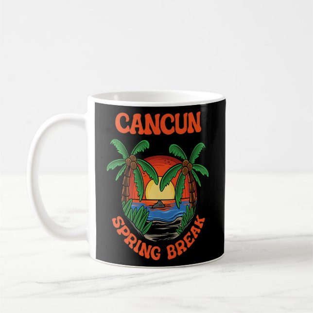 Mug Cancun Spring Break School Vacances Beach Trip Col (Gauche)