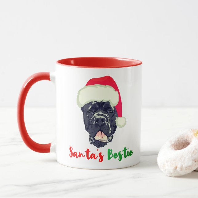 Mug Cane Corso Noël Père Noël Bestie Family Pyjama (Avec donut)