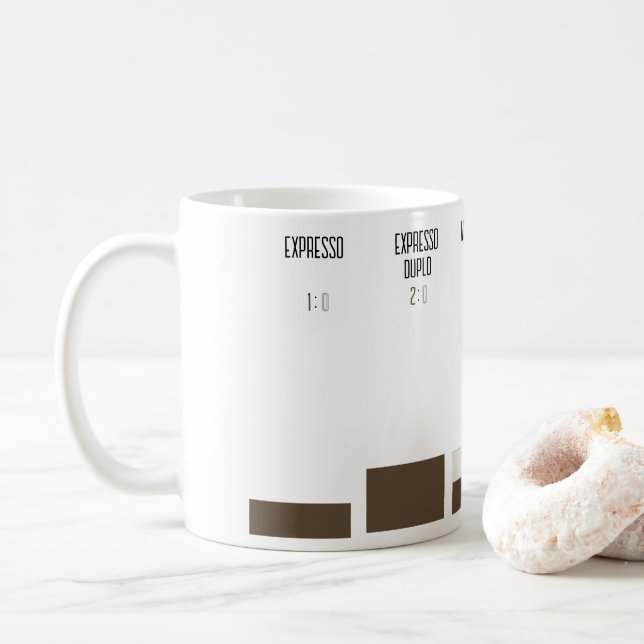 Mug Caneca com proporções de receitas de café (Avec donut)