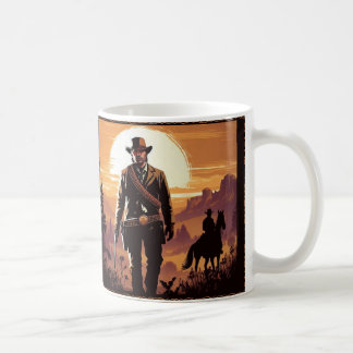 Mug Caneca cowboy ao pôr do sol no deserto