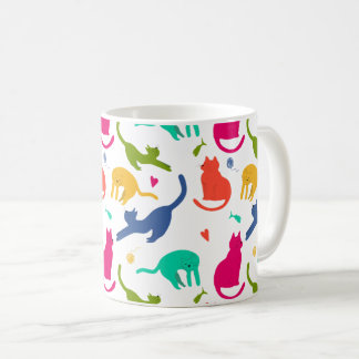Mug Caneca Estampada Com Gatos - Colorida 