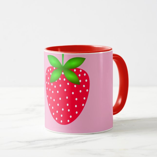 Mug caneca estampada morango (Devant droit)