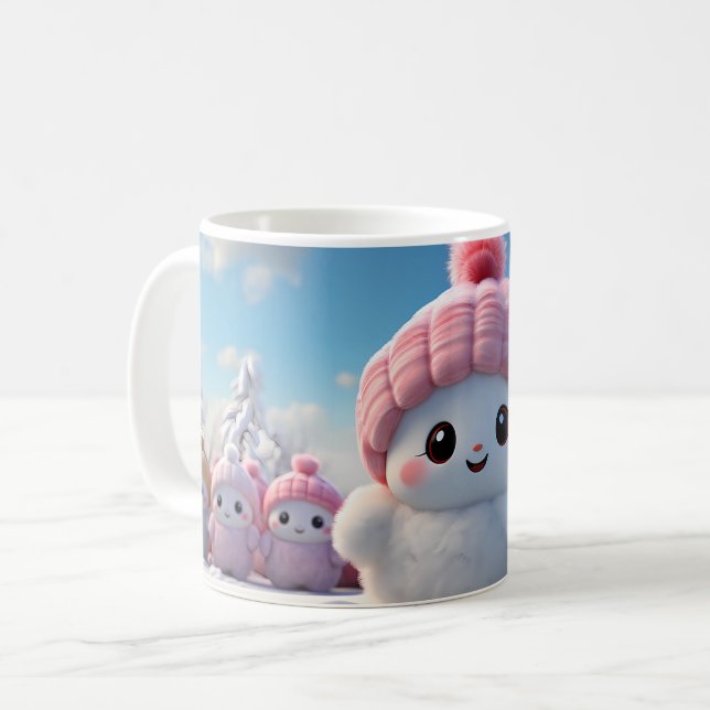 Mug Caneca (Mug) Bonequinhos de Neve Fofos (Devant gauche)