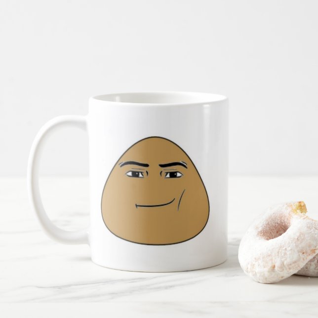 Mug caneca pou com rosto de homem (Avec donut)