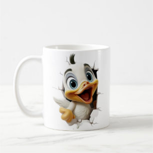 Mug Caneton de dessin animé 3D faisant irruption
