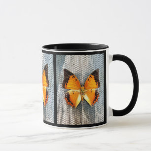 Mug Canette de café à papillon à bordure noire