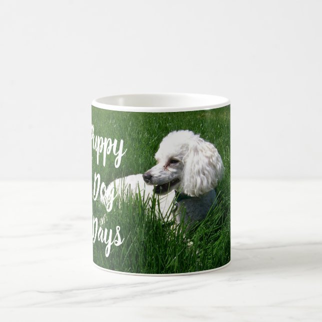 Mug Caniche blanche en Grass vert Chien Chien Jours Mu (Centre)