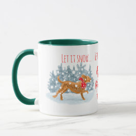 Mug Caniche de Noël doré doodé amusant coutume
