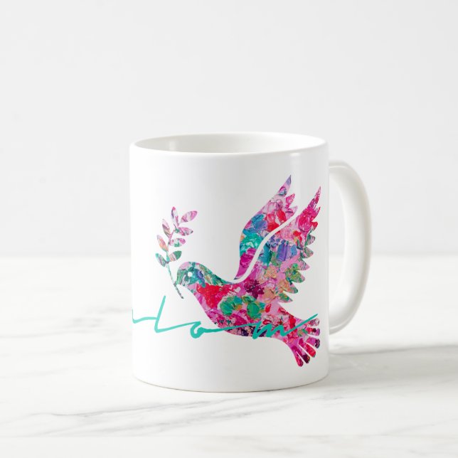 Mug Canne à café Peace Dove (Shalom) (Devant droit)
