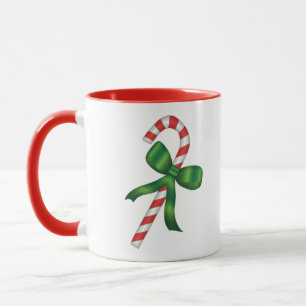 Mug Canne à sucre de Noël avec ruban vert