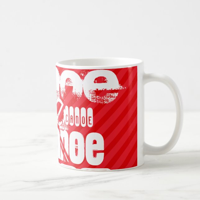 Mug Canoë ; Rayures de rouge d'écarlate (Droite)