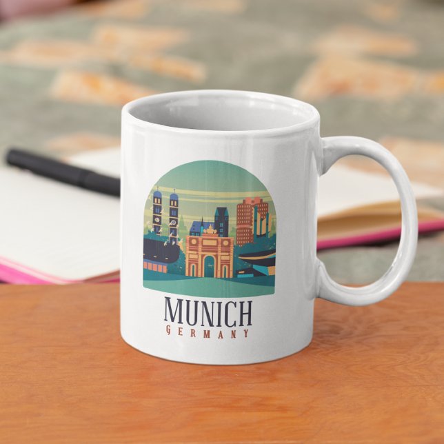 Mug Canvas Allemagne Munich (Munich Germany vintage travel mug)