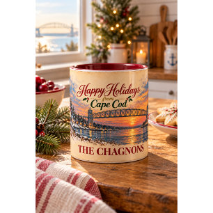 Mug Cape Cod Santa Noël Deux Tons Personnalisé