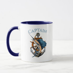 Mug Capitaine Ancre nautique Pêche en mer profonde