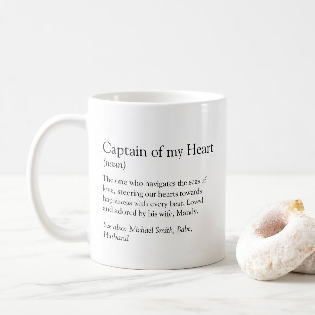 Mug Capitaine de My Heart Photo Husband Cadeau (Avec donut)