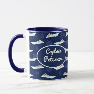 Mug Capitaine du navire, bateau de croisière personnal